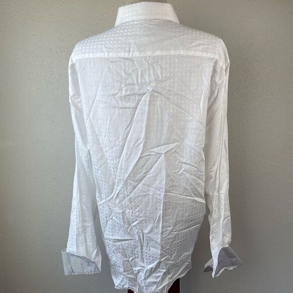 NWT Bugatchi Uomo Shaped Fit Button Down Shirt Size L - Picture 5 of 9